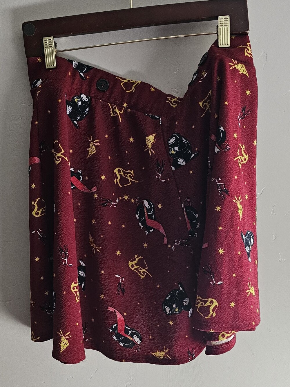 Women’s Burgundy Printed A-Line Skirt